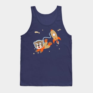 Space monkey or astronaut in a space suit with cartoon style. Tank Top